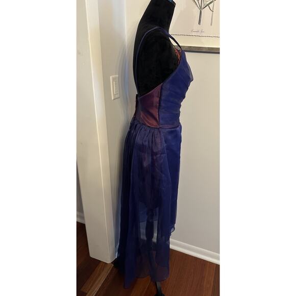 VTG Gunne Sax Formal Gown Size 7/8 Jessica McClintock Purple Tulle Midi 80-90s - Picture 3 of 12